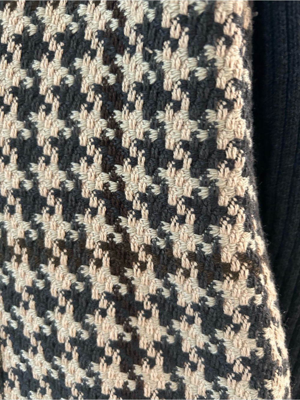 CAbi Black and Cream Houndstooth Cardigan